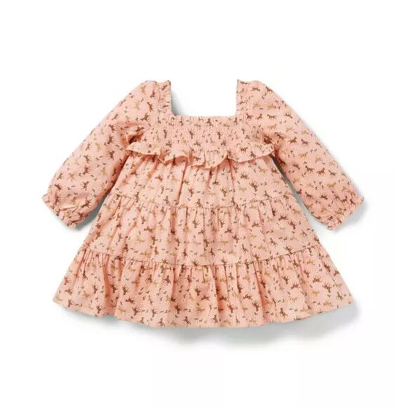 Janie and Jack Equestrian Smocked Baby Dress 0-3 months - Picture 1 of 8